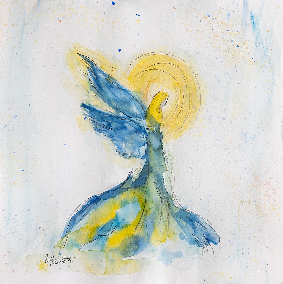 Engel in blau