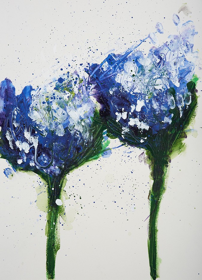 Wilde Blumen in blau