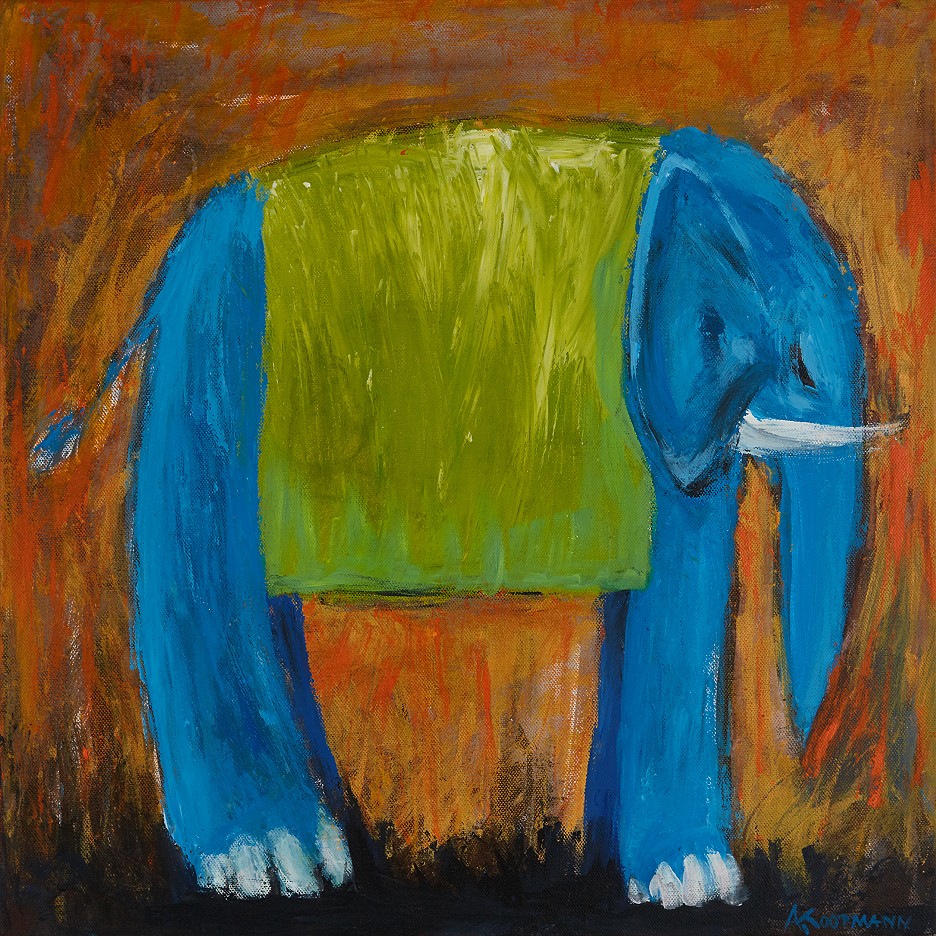 Elefant von links, schlafend