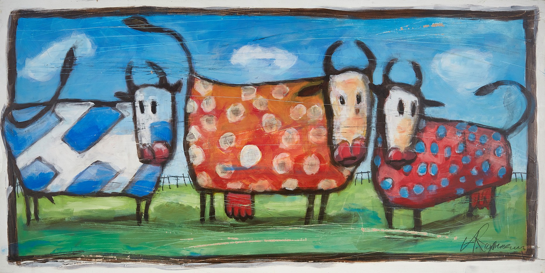 Drei Rinder auf der Weide